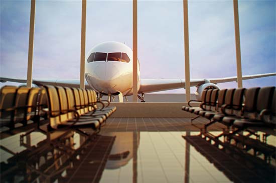 Airport Terminal and Jet
