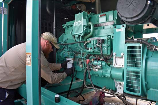 Collecting Generator Engine Oil Sample