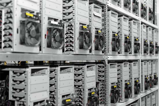 Racks of Data Center Computer Cases