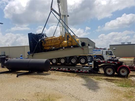 Crane Loading Caterpillar Generator