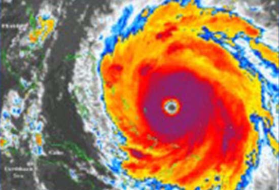 Color Illustration of Hurricane Wind Speeds