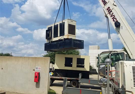 Loading Kohler 250 kW Generator with Crane
