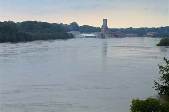 Snow Melt Causing River to Exceed Banks
